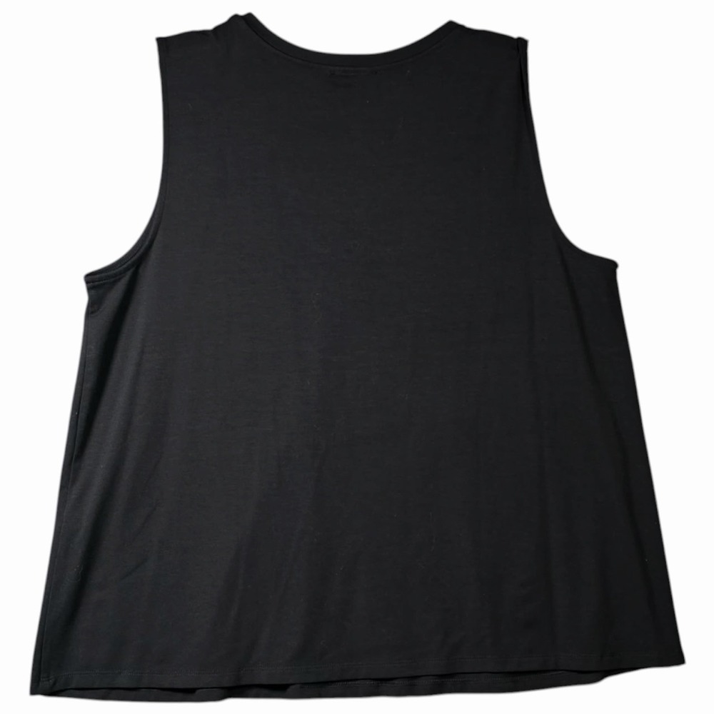 Eileen Fisher Black V Neck Sleeveless Tunic Top Womens Large Lagenlook Soft - Picture 3 of 7